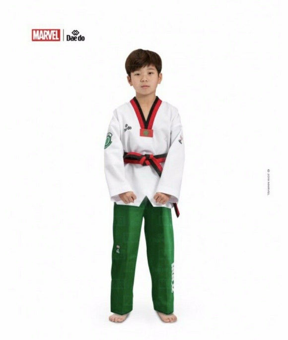 Marvel Dao Do Hulk White Collar Taekwondo Dobok Size 2 NEW