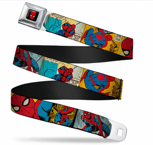 MARVEL Spider-Man Full Color Seatbelt Belt - Spider-Man Comic Strip Web WSPD009