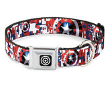 Buckle Down Captain American Digital Camo Seatbelt Dog Collar 1” Wide Sz Large WCA041