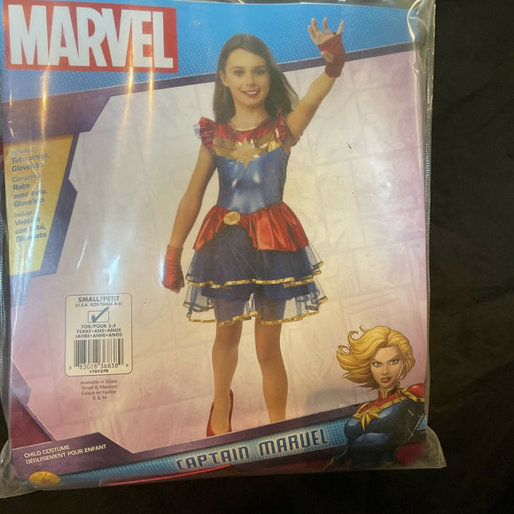Rubies Girls' Marvel Captain Maruel Superhero Tutu Dress Costume Size S