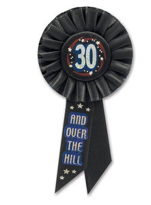 30 And Over The Hill Birthday Ribbon