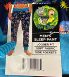 Rick And Morty Mens S Sleep Pant Joggers Drawstring & Side Pockets