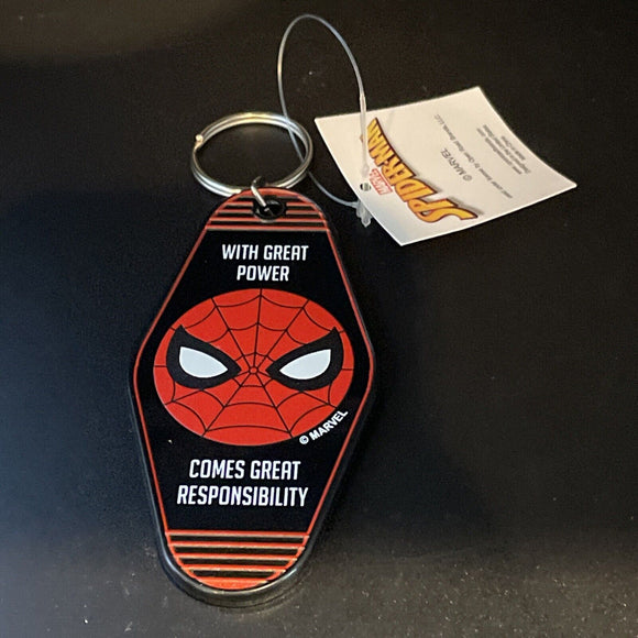 Marvel Spiderman “With Great Power Comes Great Responsibility” Key Chain