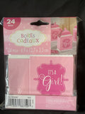 It's A Girl Pink Favor Boxes Baby Shower 24 Pcs. ~ NEW