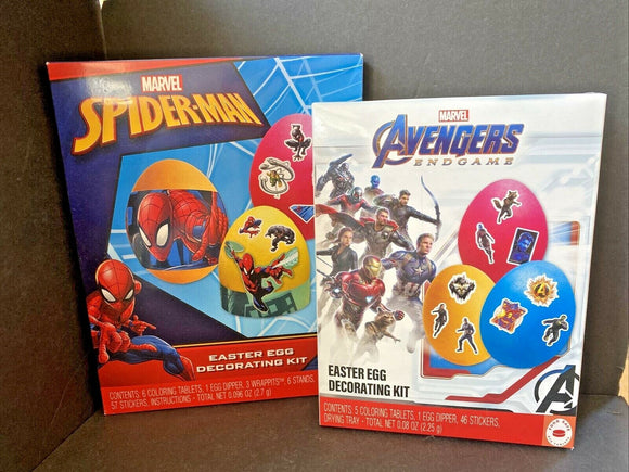 Avengers Endgame And Spiderman Easter Egg Decorting Kits NEW