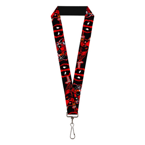 MARVEL DEADPOOL Lanyard - 1.0" - Deadpool 2-Action Poses Splatter Logo- WDP031