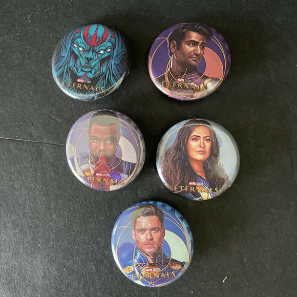 Marvel Eternals 1.25” Button Pins Set of 5