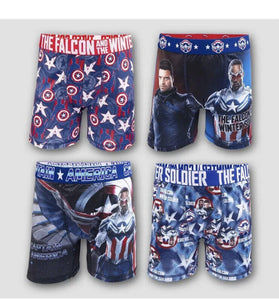 Marvel Boys' The Falcon Winter Soldier 4pk Boxer Briefs Underwear Size 10