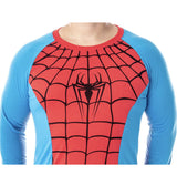 Marvel Men's Classic Spider-Man Costume Raglan Top And Pants Pajama Set Size S