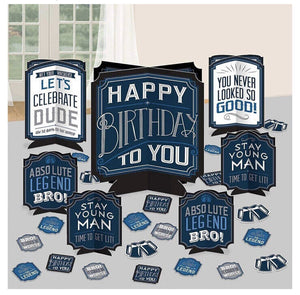 Happy Birthday Man 27Pc Table Decorating Kit