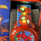 Kids Spiderman LED Watch W/ Face Pose Decorative Light Up Band Marvel