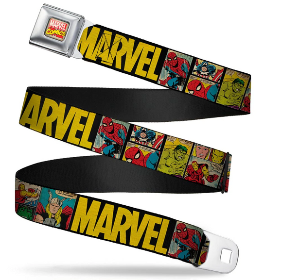 Marvel Comics Logo Seatbelt Belt MARVEL/Retro Comic Panels- WAV042 24
