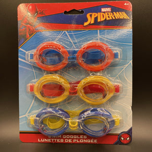 SPIDER-MAN 3-Pack Kid's Swim Goggles (4+) (NEW)