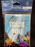 Sea Life Thank You Cards Dolphin Turtle Fish Birthday Party Decoration Supply