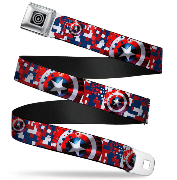 MARVEL AVENGERS Captain America Shield Seatbelt Belt Red Webbing- WCA041 24