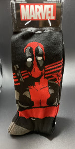 Marvel Deadpool Face & Action 2Pk Mens Socks Sz 6-12