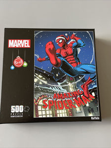 Buffalo Games  Spider Man Puzzle  Swinging Into the Holidays  500 pieces - New