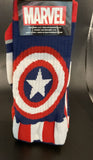 Marvel Mens Captain America Crew Socks 2 Pair Pack Sz 6-12