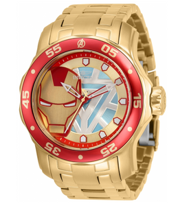 Invicta 48mm Marvel Tony Starks Iron man Pro Diver Ltd Ed 2/4000 Gold Red Watch