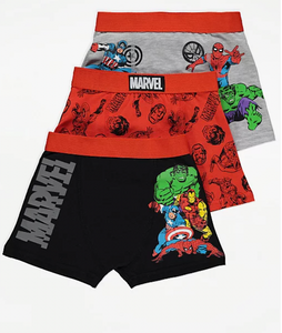 Marvel Superhero Trunks Boxers 3 Pack George.com 7-8 Years