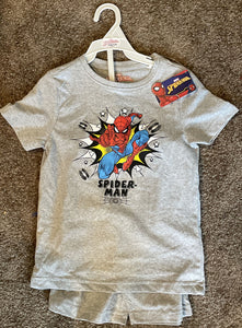 Spiderman Kids Sz 6 Tshirt & Short 2 Piece Pajama Set