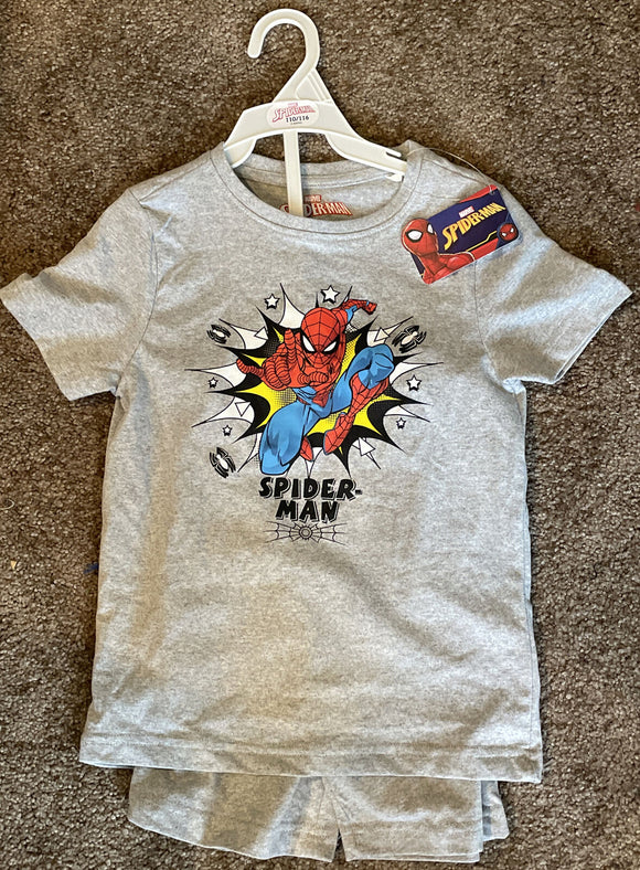 Spiderman Kids Sz 6 Tshirt & Short 2 Piece Pajama Set