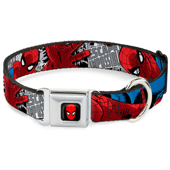 MARVEL UNIVERSE Spider-Man Full Color Seatbelt Buckle Collar: WSPD015 Large