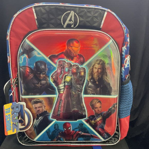 Marvel Avengers Backpack Gauntlet 2 Zip Compartment Side Zip & Water Bottle Pocket
