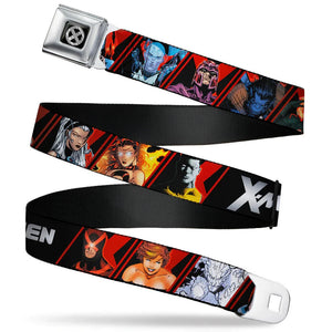 MARVEL X-MEN X-Men Icon Full Color Black Silver Gradient Seatbelt Belt - WXM030