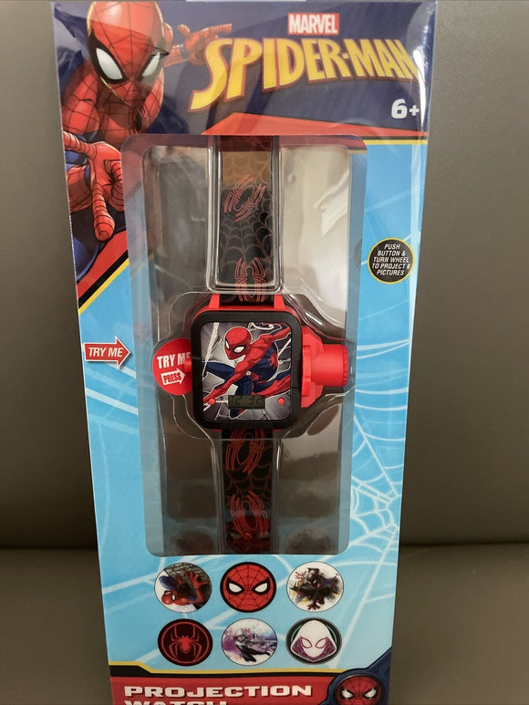 Spiderman LCD Display Kids Projection watch W/ 6 Different Projection Images