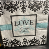 Love & Forever 16ct 2ply Luncheon Napkins 12 7/8”x12 7/8”