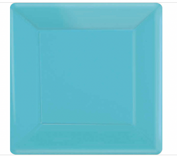 Amscan Bright Blue 7 Inch Square Paper Plates, 20 Ct.