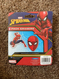 Marvel Spider-Man 2-Pack Erasers Pencil Toppers NEW