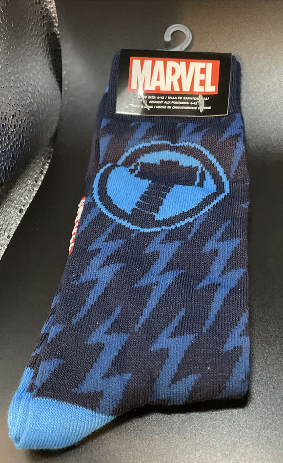 Marvel Thor “ Worthy” Mens Socks Size 6-12