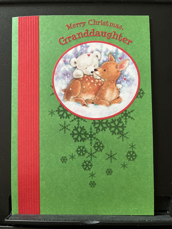 Merry Christmas Granddaughter Greeting Card w/Envelope