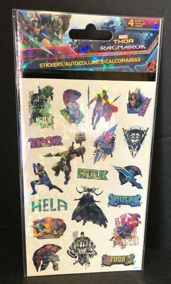 Marvel Thor Ragnarok Standard Stickers 4 sheet ea ST4088 NEW