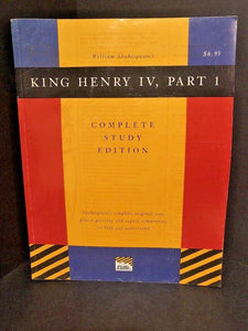Cliffs Shakespeare's KING HENRY IV, PART I Complete Study Edition Brand NEW
