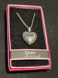 Heart Picture Locket With Love Necklace 16-18" Chain Grace