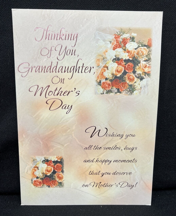 For Granddaughter on Mother's Day Greeting Card w/Envelope