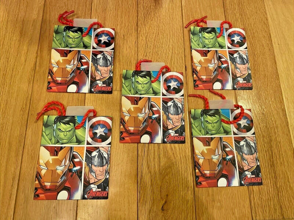 Set Of 5 Marvel Avengers Gift Card Gift Bags NEW