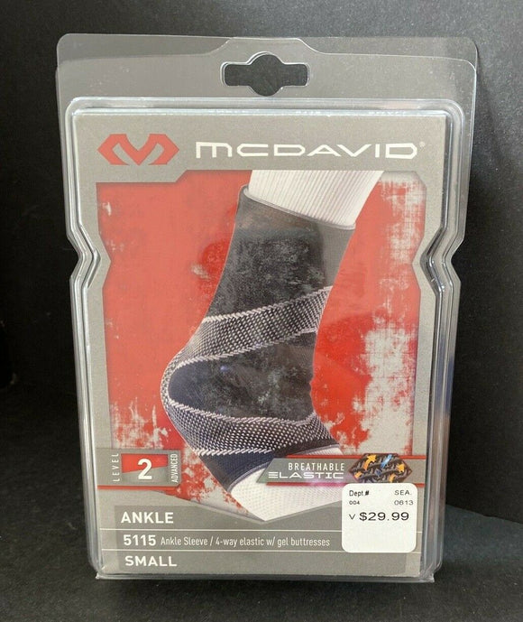 McDavid 5115 Ankle Sleeve 4 Way Elastic Brace with Gel Buttress Level 2 Support