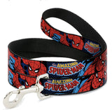 Buckle Down Amazing Spiderman Dog Leash 1” Wide 4 Ft Long WSPD043