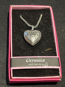 Heart Picture Locket With Love Necklace 16-18" Chain Veronica