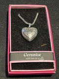 Heart Picture Locket With Love Necklace 16-18" Chain Veronica