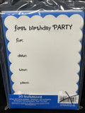 Sweet Blue Boy 1st Birthday Cupcake Party Invitations Envelopes Seals 20 ct