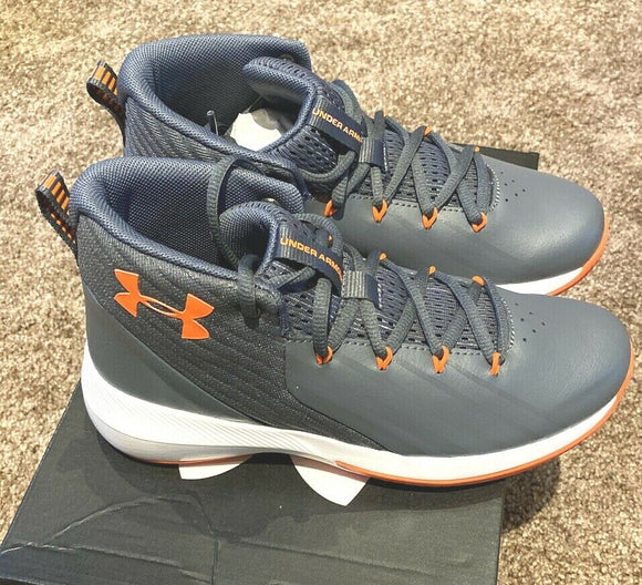 Under Armour BGS Lockdown 3 Youth Basketball Sneakers Sz 4.5 Y Grey NEW