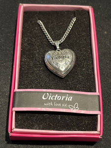 Heart Picture Locket With Love Necklace 16-18" Chain Victoria