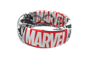 Groove Life Marvel Black and White Comic RING Size 10 Silicone NEW