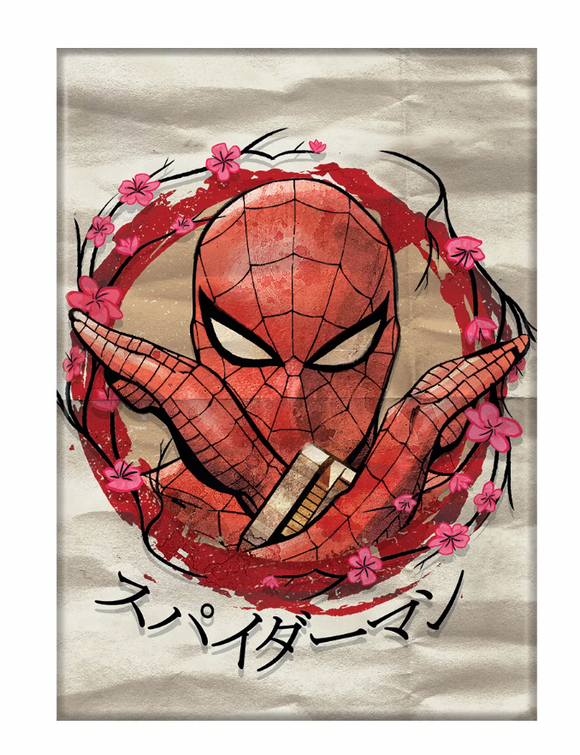 Marvel Japanese Spider Man Arms Cross  Ata-Boy Magnet 2.5