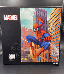 Marvel Spiderman Swinging From Building 300 Large Piece Puzzle